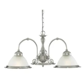 American Diner Silver & Glass 3 Light Pendant Ceiling Light