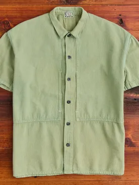 479 Short Sleeve Square Tail Yoke Shirt in Khaki