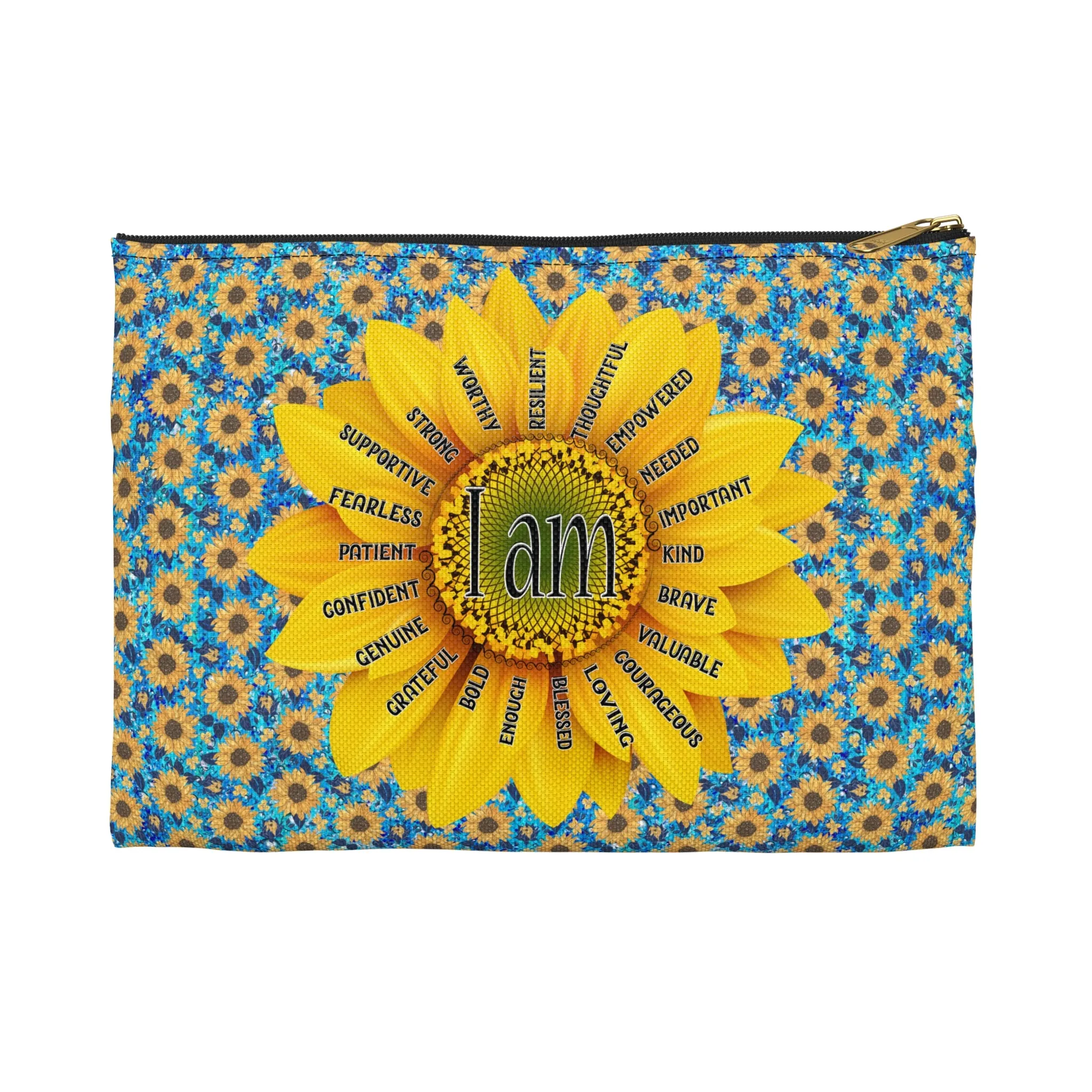 Affirmation Sunflower Accessory Pouch