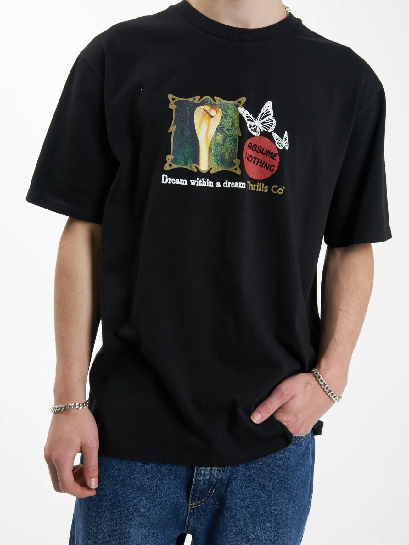 Dream Within a Dream  Oversize Fit Tee - Black