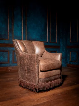 Dundee Truffle Leather Swivel Chair