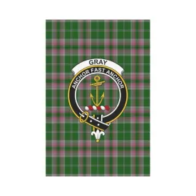 GRAY HUNTING TARTAN CLAN BADGE GARDEN FLAG K7