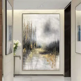 Large Original Gold Art Abstract Canvas Painting For Living Room Gp056