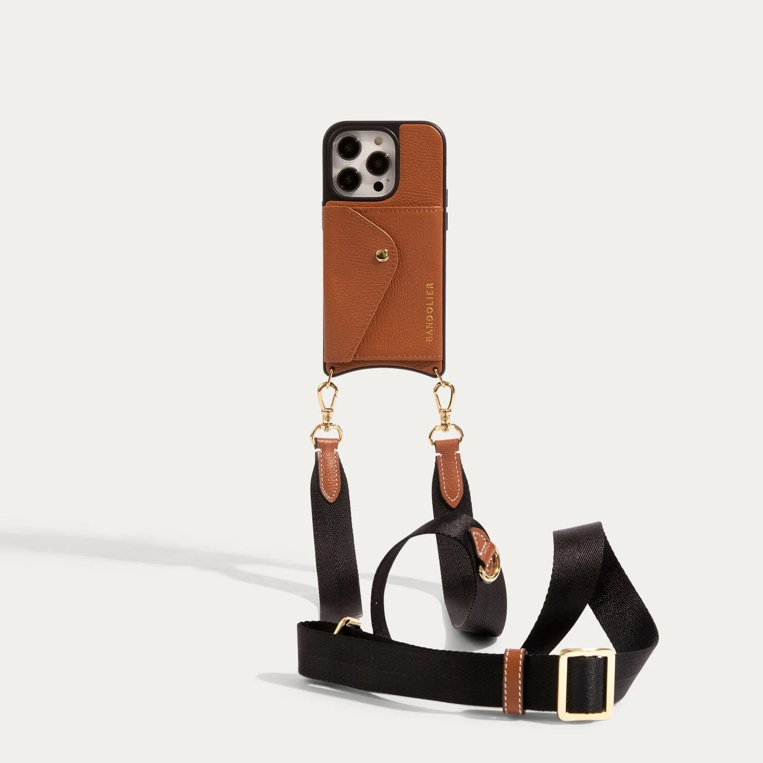 Lauren Leather Crossbody Bandolier - Sienna/Gold