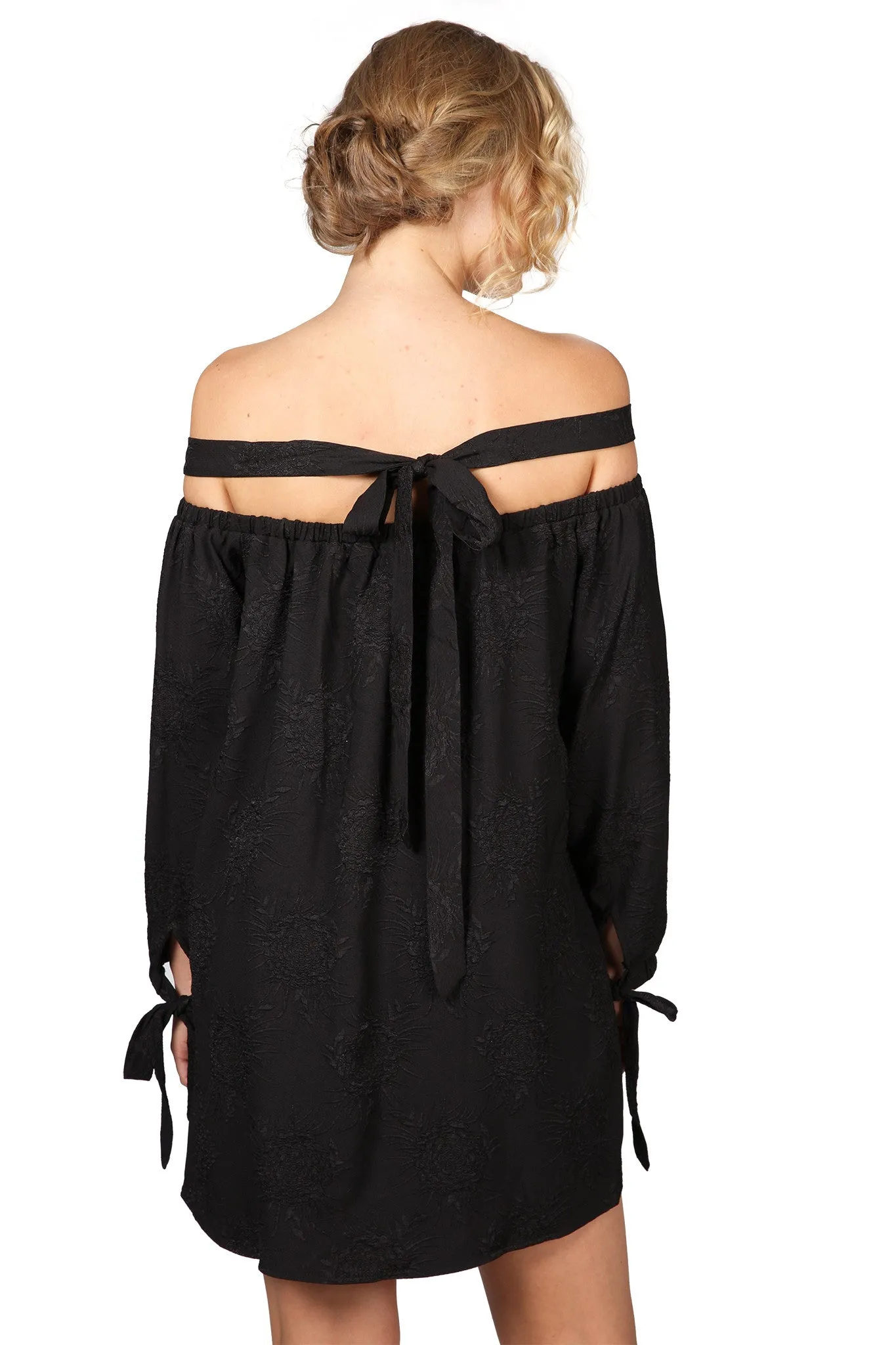 OFF SHOULDER TIE DRESS